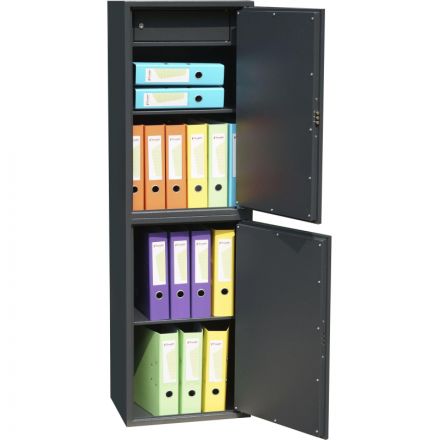 Шкаф для бумаг металлический Комус Мебель Cobalt TSL-150/2M, 340х460х1500мм