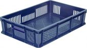Ящик 600х400х140 мм перфорированный без ручек синий Ящик 600х400х140 мм перфорированный без ручек синий