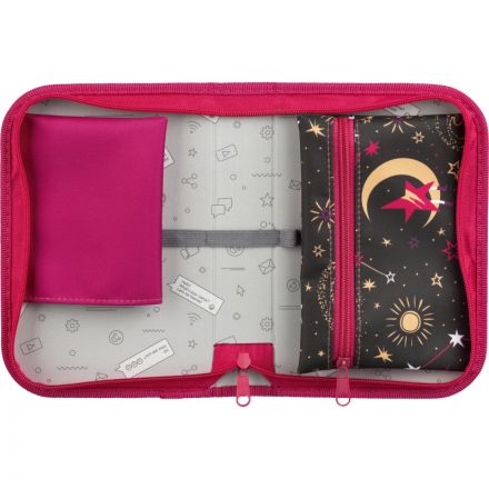 Пенал Комус Класс Звездное небо 1 секц, с косметичкой , 210x140x40мм, ткань