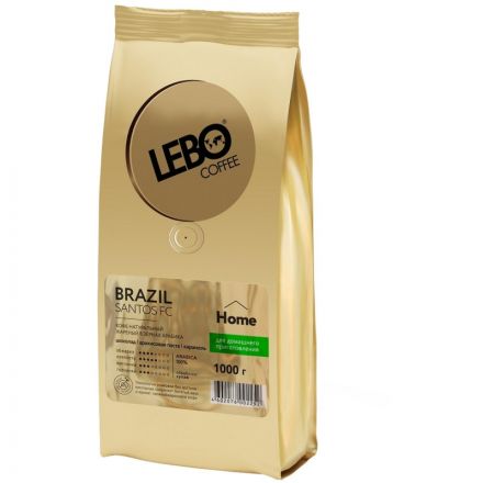 Кофе Lebo Brazil Santos FC Home в зернах, арабика, 1кг Кофе Lebo Brazil Santos FC Home в зернах, арабика, 1кг