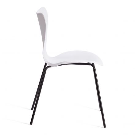Стул Jacobsen (mod DC 102-1) пластик/металл, 45 х 54.5 х 80 см, White (белый) / Black (черный)