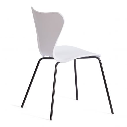 Стул Jacobsen (mod DC 102-1) пластик/металл, 45 х 54.5 х 80 см, White (белый) / Black (черный)