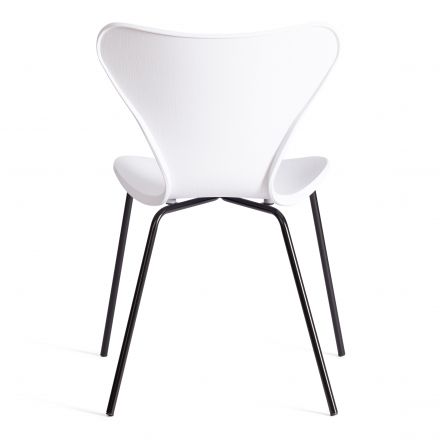 Стул Jacobsen (mod DC 102-1) пластик/металл, 45 х 54.5 х 80 см, White (белый) / Black (черный)