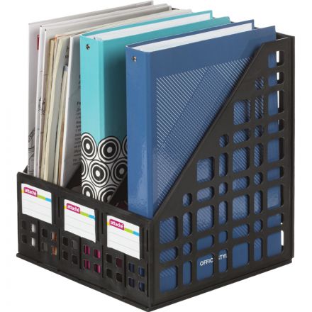 Лоток для бумаг Attache вертикальный 3 отделения черный Лоток для бумаг Attache вертикальный 3 отделения черный