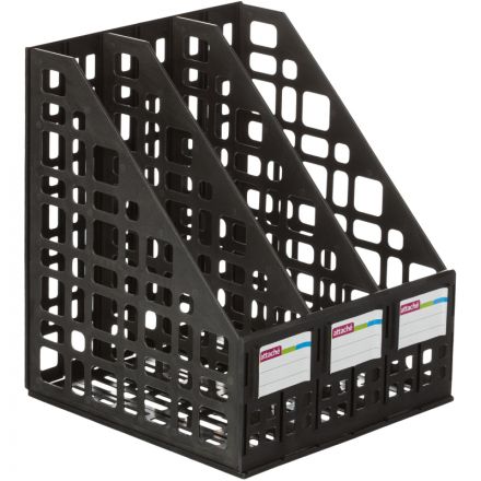 Лоток для бумаг Attache вертикальный 3 отделения черный Лоток для бумаг Attache вертикальный 3 отделения черный