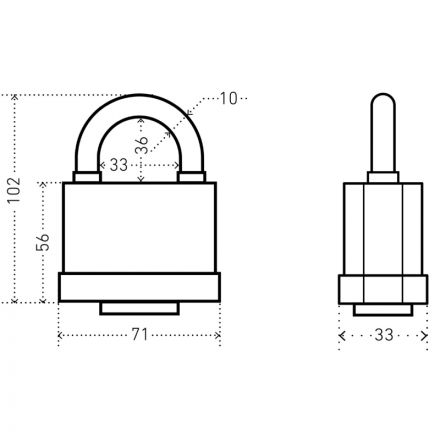Замок навесной всепогод_УЗК Аллюр ВС1Ч-376П (71xd=10) чугун черный (6кл)