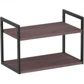 Полка TI_настен/настоль Комус Онега-6 250х450 мет чер/ЛДСП ясень анкор тем