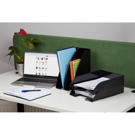 Лоток горизонтальный Комус Русская серия, черный непроз Лоток горизонтальный Комус Русская серия, черный непроз