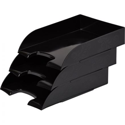 Лоток горизонтальный Комус Русская серия, черный непроз Лоток горизонтальный Комус Русская серия, черный непроз