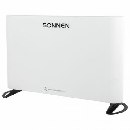 Обогреватель-конвектор SONNEN ONYX-1000.1, 1000 Вт, Х-образный нагревательный элемент, белый, сделано в России, 457629