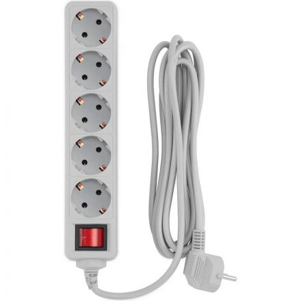 Сетевой фильтр PC Pet AP01006-3-G 3м (5 розеток) серый (пакет)