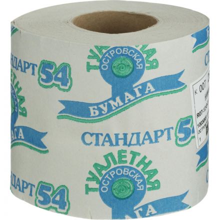 Бумага туалетная 1-сл.ОСТРОВСКАЯ сер 38м,24рул./уп._Л
