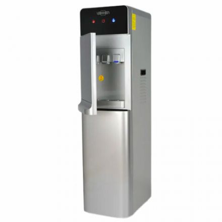 Кулер для воды VATTEN L09SE, напольный, НАГРЕВ/ОХЛАЖДЕНИЕ ЭЛЕКТРОННОЕ, бутыль снизу, 3 крана, серебристый, УТ-00001465