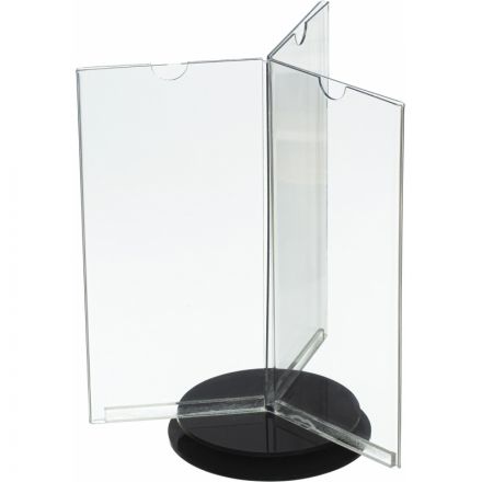 Подставка настольная вращающаяся Комус 1/3 А4 Евробуклет акр основаниечерн