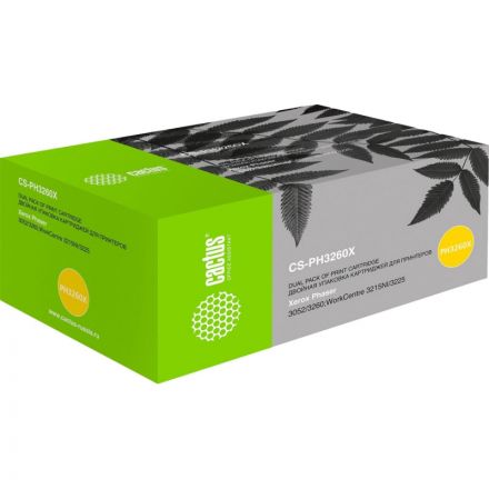 Тонер-картридж Cactus CS-PH3260X 106R02782 чер.для Xerox 3052/3260 (2шт/уп)