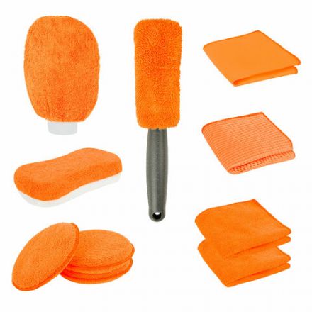 Набор для мойки авто 10 в 1, оранжевый, СУМКА ДЛЯ ХРАНЕНИЯ В КОМПЛЕКТЕ, DASWERK (ДАСВЕРК), 609483