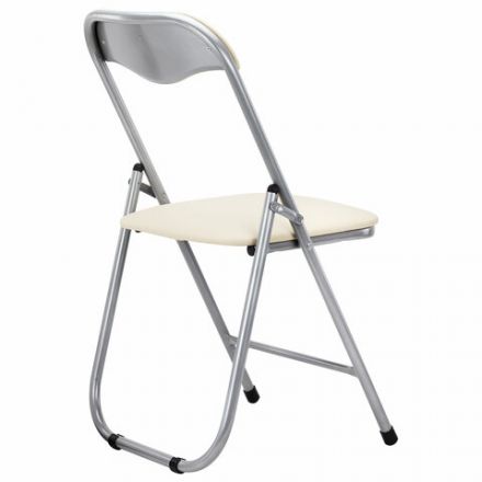 Стул складной для дома и офиса РС04, серебристый каркас, кожзам бежевый Стул складной для дома и офиса РС04, серебристый каркас, кожзам бежевый