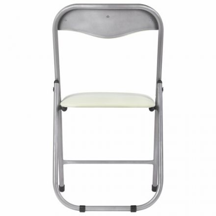 Стул складной для дома и офиса РС04, серебристый каркас, кожзам бежевый Стул складной для дома и офиса РС04, серебристый каркас, кожзам бежевый