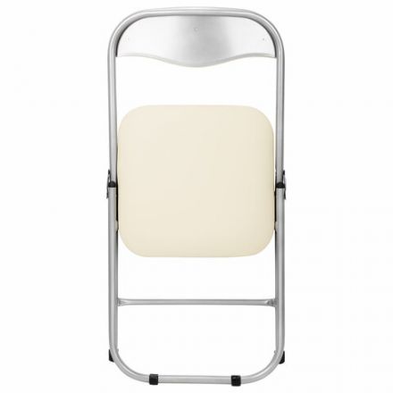 Стул складной для дома и офиса РС04, серебристый каркас, кожзам бежевый Стул складной для дома и офиса РС04, серебристый каркас, кожзам бежевый