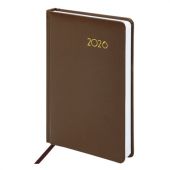 Ежедневник датированный 2026, А5, 138x213 мм, BRAUBERG "Select", балакрон, коричневый, 117087