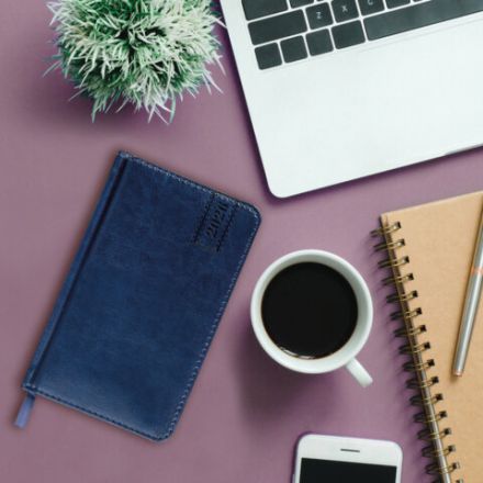 Еженедельник датированный 2026, МАЛЫЙ ФОРМАТ 95х155 мм, А6, BRAUBERG "Imperial", под кожу, синий, 117187