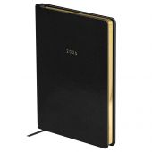 Ежедневник датированный 2026г., А5, 176л., твердый переплет, кожзам, BG "Windsor. Black", черный, фольгированный срез