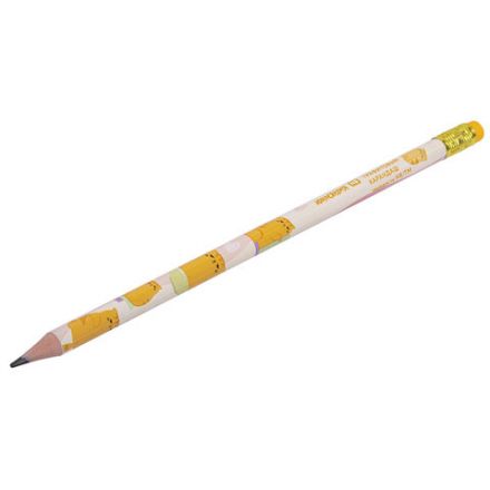 Набор карандашей чернографитных с принтом ЮНЛАНДИЯ "FAT ANIMALS", 12 штук, HB, с ластиком, корпус ассорти, 182035