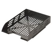 Лоток горизонтальный для бумаг BRAUBERG ECO, 330х245х65 мм, сетчатый, черный, 239011