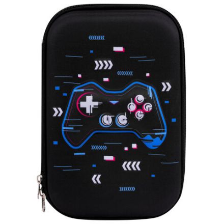 Пенал ЮНЛАНДИЯ большой, 1 отделение, 1 откидная планка, карман, полиэстер/EVA, 22х15х5 см, "Lucky gamer", 273196