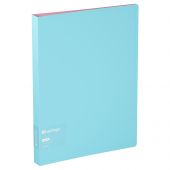 Папка на 4 кольцах Berlingo "Haze" А4, 24мм, 600мкм, D-кольца, с внутр. карманом, голубая, софт-тач