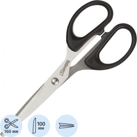 Ножницы КОМУС 160 мм с пластик. эллиптическими ручками, цвет черный Ножницы КОМУС 160 мм с пластик. эллиптическими ручками, цвет черный