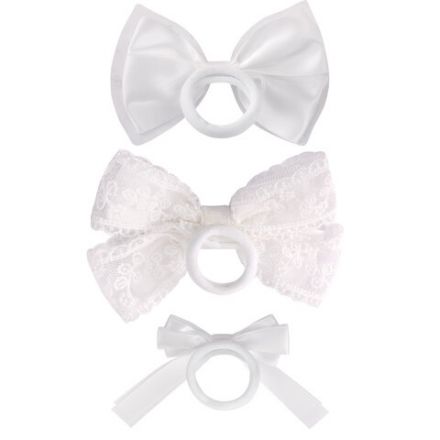 Банты для волос НАБОР 2 шт., 7х11 см, 6,5х10 см, 7х9 см, белый, АССОРТИ, MONTE VITA (МОНТЕ ВИТА), 457118