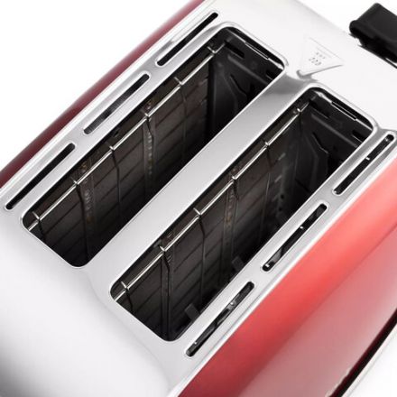 Тостер KITFORT КТ-2036-1, 950 Вт, 2 тоста, 8 режимов, цифровой дисплей, металлический, красный
