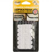 Держатель самоклеящийся для проводов и гирлянд, 20 шт/уп, AVIORA 302-108