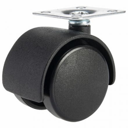 Колеса (ролики) для мебели, пластиковые d 35 мм, КОМПЛЕКТ 4 шт., черные, в пакете, WBZ (ВБЗ), 533090