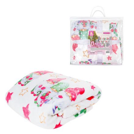 Плед новогодний 200х220 см, "Гномики", полиэстер, 210 г/м2, ЗОЛОТАЯ СКАЗКА, 592532