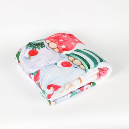 Плед новогодний 200х220 см, "Гномики", полиэстер, 210 г/м2, ЗОЛОТАЯ СКАЗКА, 592532