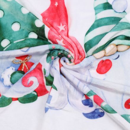 Плед новогодний 200х220 см, "Гномики", полиэстер, 210 г/м2, ЗОЛОТАЯ СКАЗКА, 592532