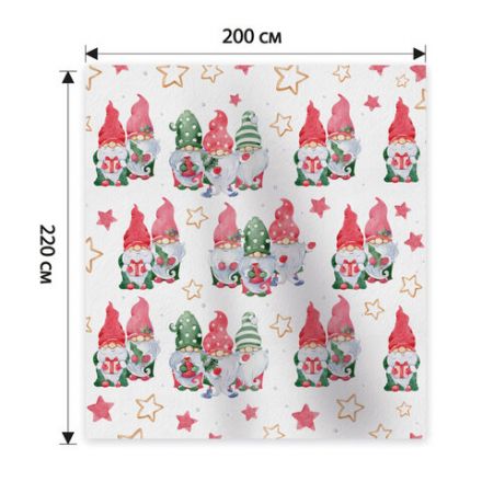 Плед новогодний 200х220 см, "Гномики", полиэстер, 210 г/м2, ЗОЛОТАЯ СКАЗКА, 592532