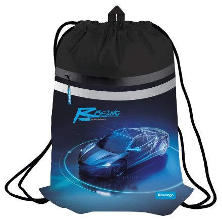 Мешок для обуви 1 отделение Berlingo "Best race", 340*460мм, вентиляционная сеточка, светоотражающая лента, карман на молнии Мешок для обуви 1 отделение Berlingo "Best race", 340*460мм, вентиляционная сеточка, светоотражающая лента, карман на молнии