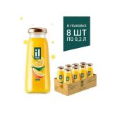 Сок Апельсиновый IL PRIMO восстановленный в стеклянной бутылке 0,2 л