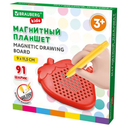 Магнитный планшет MAGPAD MINI для рисования 9х11,5 см, 91 шарик, ассорти, BRAUBERG KIDS, 665106