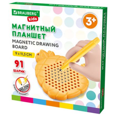 Магнитный планшет MAGPAD MINI для рисования 9х11,5 см, 91 шарик, ассорти, BRAUBERG KIDS, 665106