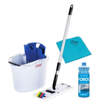 Набор для уборки Vileda Professional УльтраСпид Мини (ведро 10 л с синим отжимом, ручка телескопическая, держатель мопов 34 см, моп МикроЛайт Мини) + набор для уборки (промоупаковка) (арт. производителя 142985) Набор для уборки Vileda Professional УльтраСпид Мини (ведро 10 л с синим отжимом, ручка телескопическая, держатель мопов 34 см, моп МикроЛайт Мини) + набор для уборки (промоупаковка) (арт. производителя 142985)