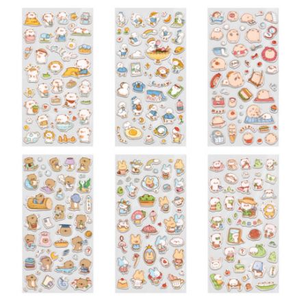 Наклейки декоративные "Милые животные", 17,5х9 см, ассорти 6 видов, FUNSTER (ФАНСТЕР), 6666081