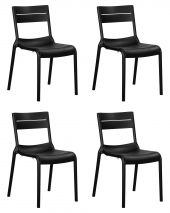 Набор 4 шт Стул обеденный DOBRIN TIM, черный (B-03)