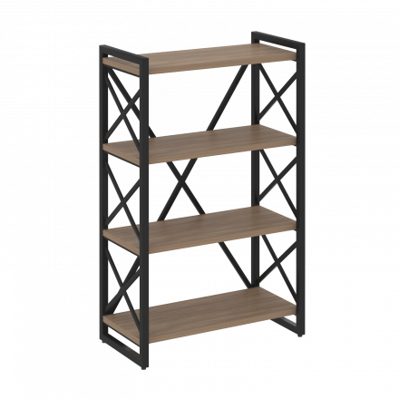Loft Стеллаж на регулируемых опорах-4 полки VR.L-MST.O-4.8 Дуб аризона/Чёрный металл 800*400*1280