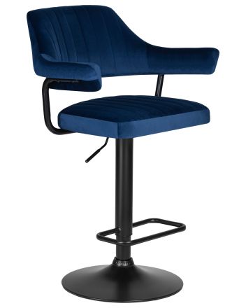 Набор 2 шт Стул барный DOBRIN CHARLY BLACK, синий велюр (MJ9-117) Набор 2 шт Стул барный DOBRIN CHARLY BLACK, синий велюр (MJ9-117)