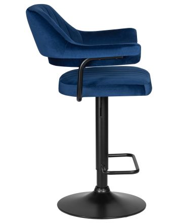 Набор 2 шт Стул барный DOBRIN CHARLY BLACK, синий велюр (MJ9-117) Набор 2 шт Стул барный DOBRIN CHARLY BLACK, синий велюр (MJ9-117)