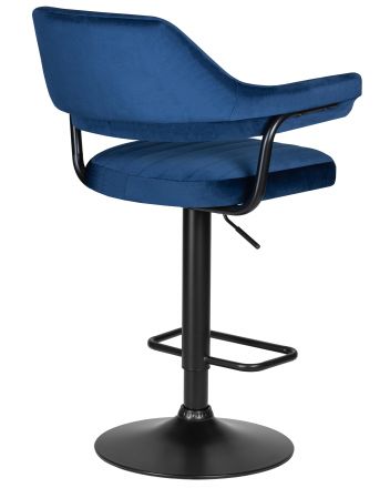 Набор 2 шт Стул барный DOBRIN CHARLY BLACK, синий велюр (MJ9-117) Набор 2 шт Стул барный DOBRIN CHARLY BLACK, синий велюр (MJ9-117)